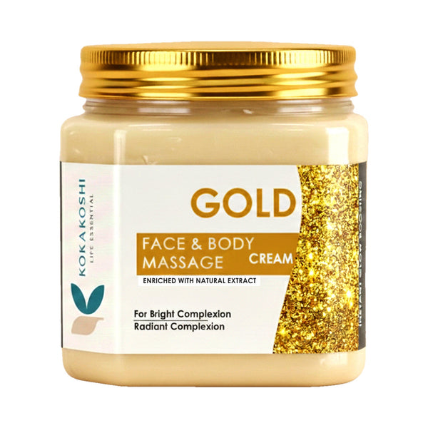 Gold Face & Body Massage Cream (400 ml) — Radiance & Luxury Nourisher | Kokakoshi