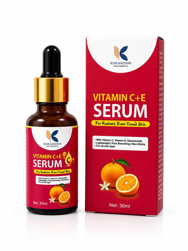 Vitamin C + E Brightening & Even Skin Tone Face Serum | Kokakoshi