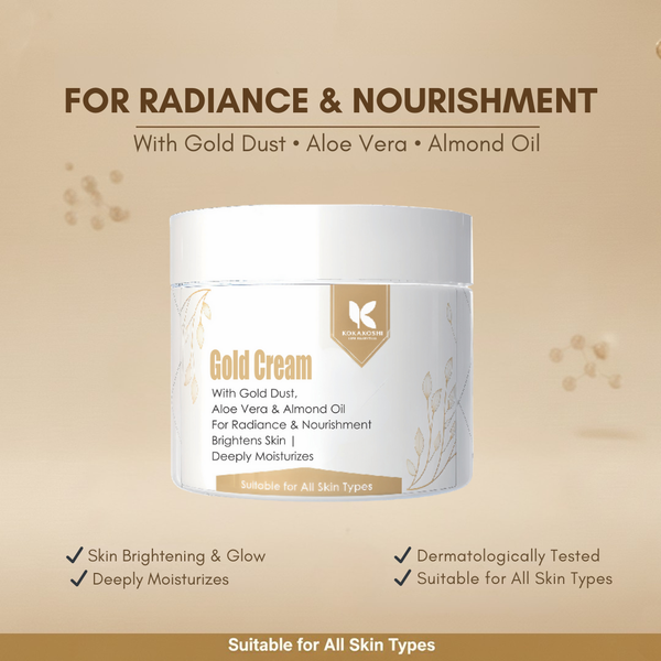 Gold Cream – Radiance & Nourishing Face & Body Massage Cream with Gold Dust | Kokakoshi