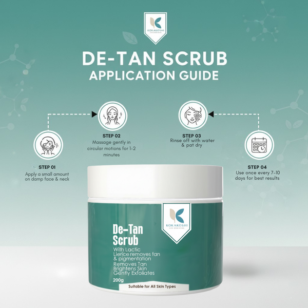 De-Tan Scrub โ Tan Removal & Brightening Face & Body Scrub