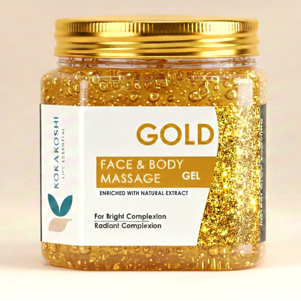Gold Face & Body Massage Gel (400 ml) – Radiance Boosting Gel | Kokakoshi