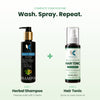Herbal Shampoo and Hair Tonic routine