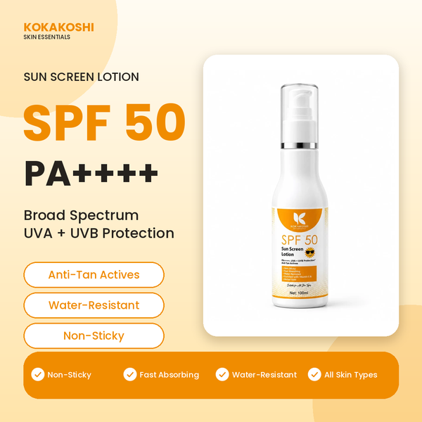 SPF 50 Sunscreen Lotion | PA++++ Broad Spectrum Protection | Kokakoshi