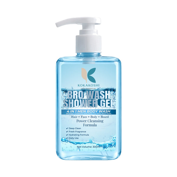 Kokakoshi Bro Wash Shower Gel – 4 in 1 Men Body Wash (Shampoo, Conditioner, Body Wash, Face Wash, Beard Wash) | 300ml