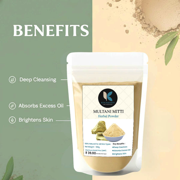 Multani Mitti 100% Natural Fuller's Earth Herbal Powder | Kokakoshi