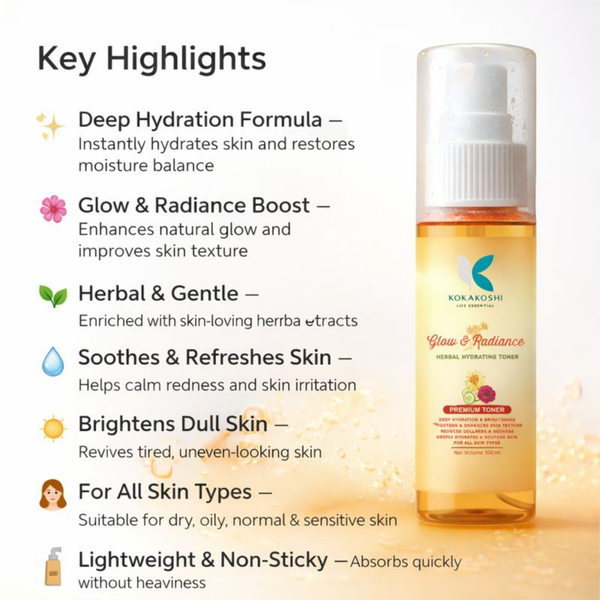 Glow & Radiance Herbal Hydrating Toner | Kokakoshi