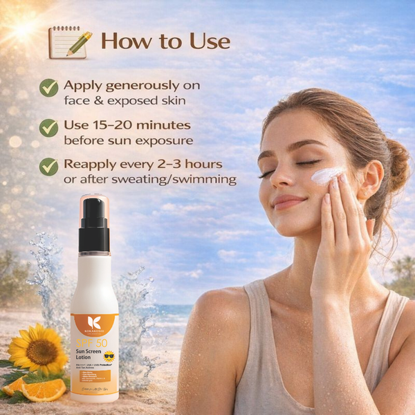 SPF 50 Sunscreen Lotion | PA++++ Broad Spectrum Protection | Kokakoshi