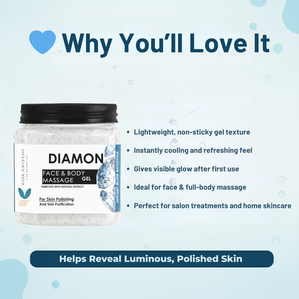 Diamond Instant Glow Face & Body Massage Gel | Kokakoshi