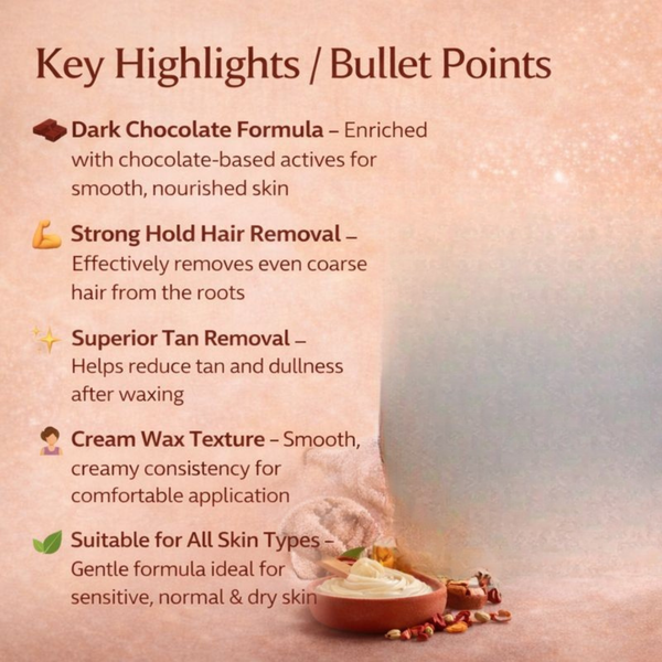 Dark Chocolate Cream Wax for Hair Removal | Strong Hold Wax – Kokakoshi