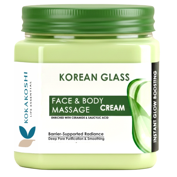 Korean Glass Face & Body Massage Cream – part of Korean Glass Facial Kit (4-Step, 400 ml each)