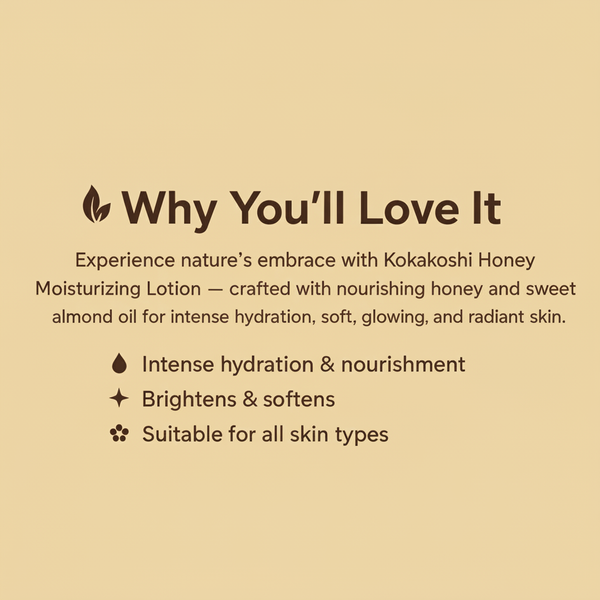 Honey Almond Deep Hydration & Natural Glow Moisturizing Lotion | Kokakoshi