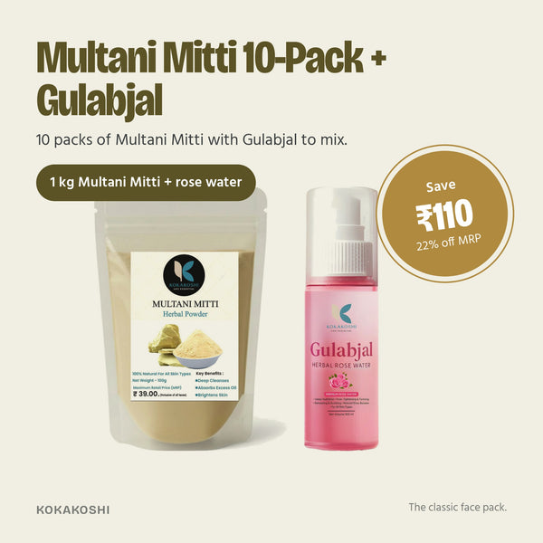 Multani Mitti 10-Pack + Gulabjal, save ₹110 on MRP