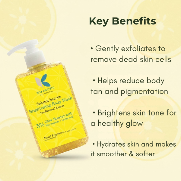 Sakura Brightening Body Wash for Radiant & Even-Looking Skin | Kokakoshi