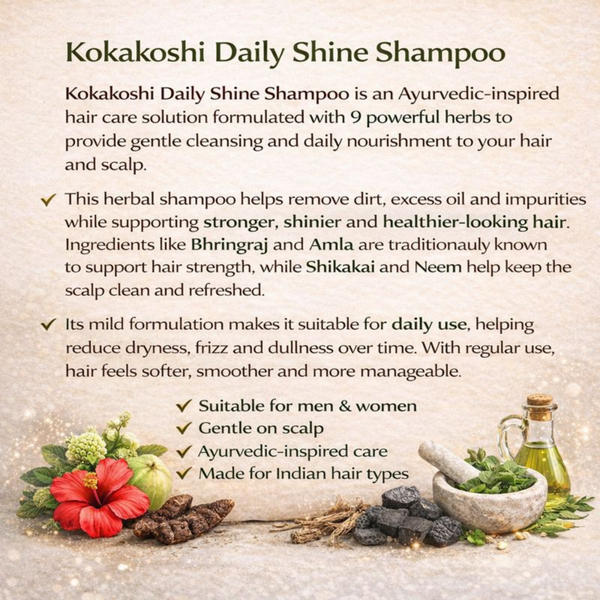 Herbal 12 Ayurvedic Herbs Hair Fall Control & Dandruff Care Shampoo | Kokakoshi